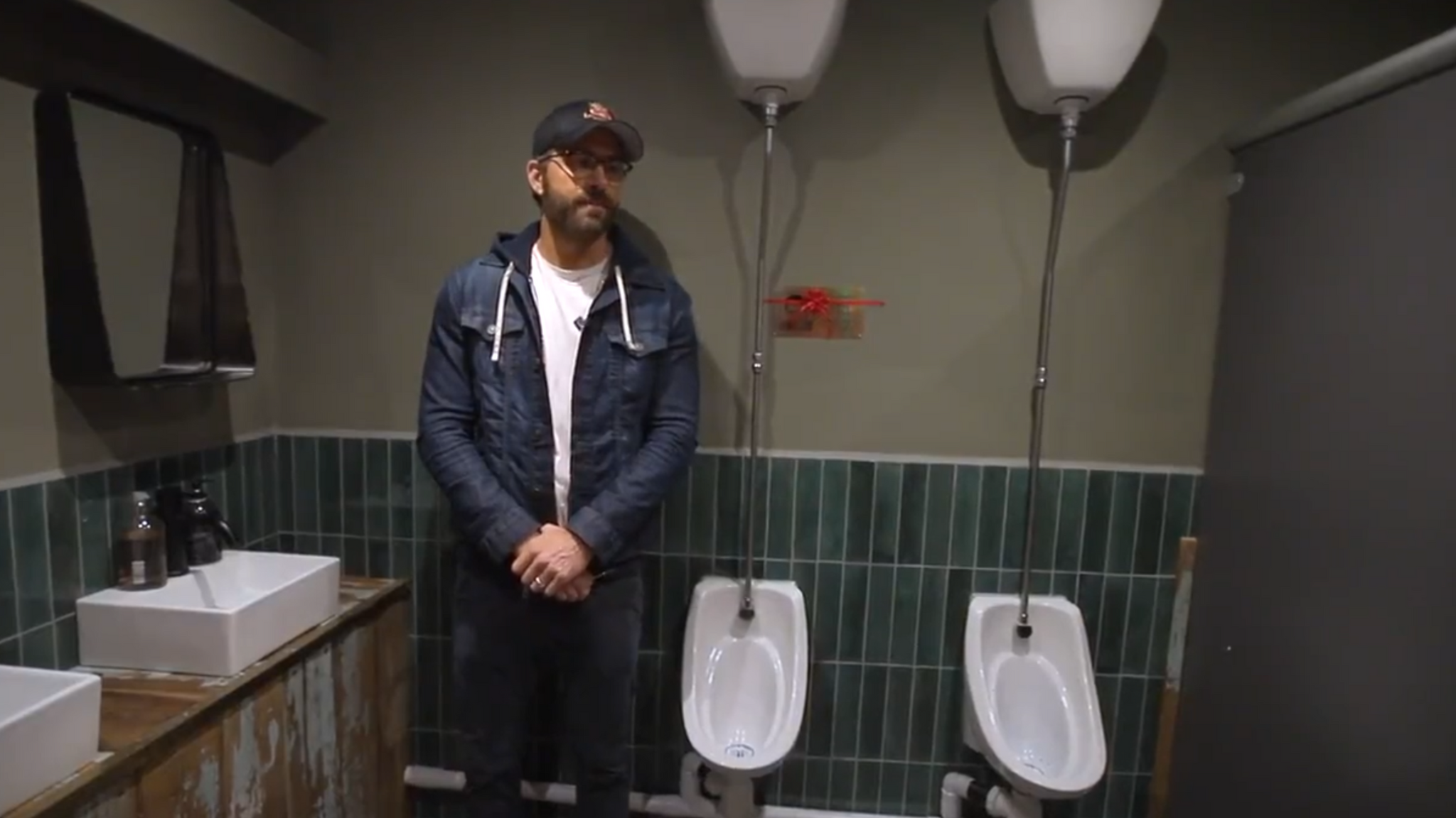 Ryan Reynolds in Racecourse Ground toilets